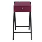 Tavolino Royal Hampton con gambe a X e 1 cassetto, viola e nero