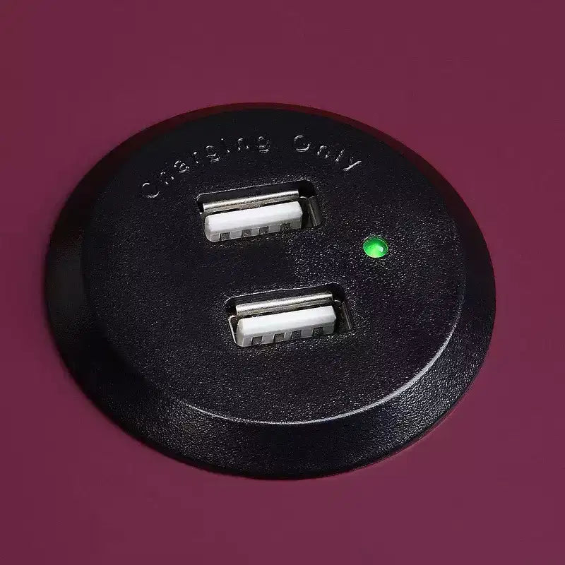 Tavolino Royal Hampton con gambe a X e 1 cassetto, viola e nero