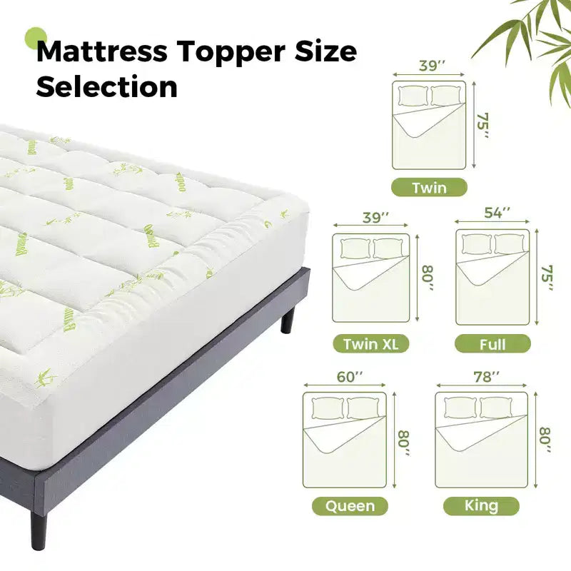 Okak Moderno Coprimaterasso Ispessito con Imbottitura in Fibra di Bambù, Topper per Materasso Effetto Nuvola per Materassi Spessi 20-40 cm