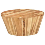 vidaXL Tavolino da caffè Tavolino rotondo Tavolino da salotto Tavolo da divano in legno massello - 25,6 x 12,2 in legno massello di acacia
