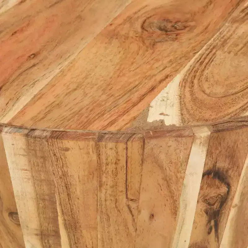 vidaXL Tavolino da caffè Tavolino rotondo Tavolino da salotto Tavolo da divano in legno massello - 25,6 x 12,2 in legno massello di acacia