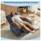 Poltrona Reclinabile Manuale, Sedia Reclinabile Ergonomica Imbottita in Tessuto Traspirante con Tasche Laterali, Divano Singolo Pigro con Struttura in Acciaio