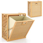 Costway Large Tilt-out Laundry Hamper w/ Wide Top & Tilt-out Basket Side Handles