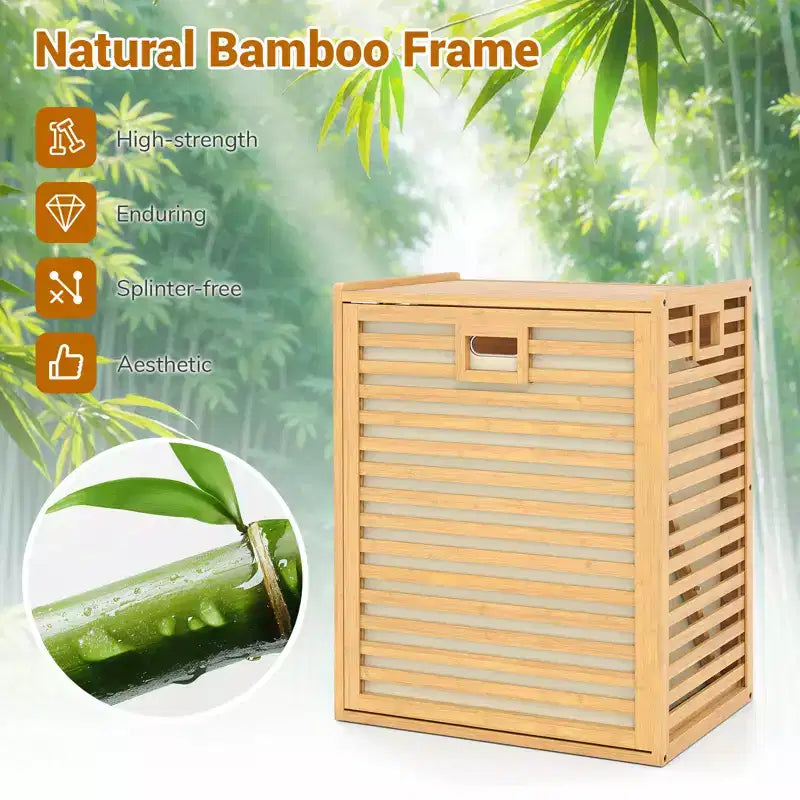 Costway Large Tilt-out Laundry Hamper w/ Wide Top & Tilt-out Basket Side Handles