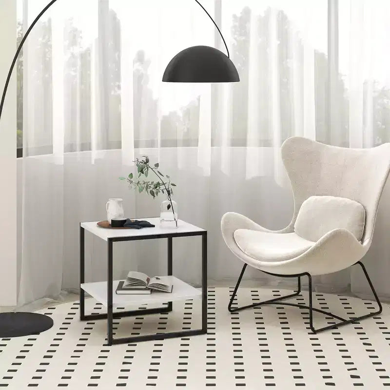 Costway 2 PEZZI Tavolino a 2 Livelli da 50 cm con Ripiano portaoggetti Design Reversibile per Soggiorno