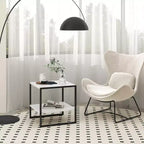 Costway 2 PEZZI Tavolino a 2 Livelli da 50 cm con Ripiano portaoggetti Design Reversibile per Soggiorno