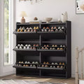 Modern 6-Drawer Flip Shoe Cabinet with Adjustable Shelf - Space-Saving Wooden Storage Organizer for Entryway, Hallway & Living Room