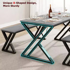 Set Tavolo da Pranzo con Panca per 4, Set Tavolo da Cucina con 2 Panche, Struttura in Metallo, Salvaspazio per Cucina, Sala da Pranzo, Appartamento