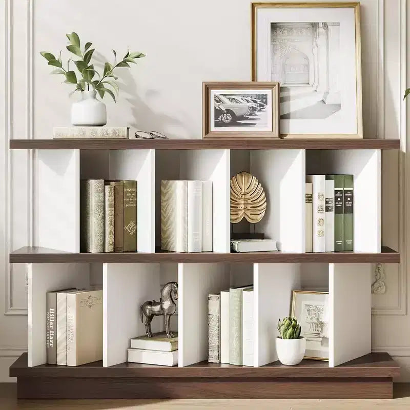 Organizzatore a 8 cubi, Libreria in noce con 10 pannelli posteriori rimovibili, Scaffale aperto per soggiorno, camera da letto, facile da montare