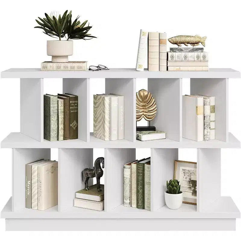 Organizzatore a 8 cubi, Libreria in noce con 10 pannelli posteriori rimovibili, Scaffale aperto per soggiorno, camera da letto, facile da montare