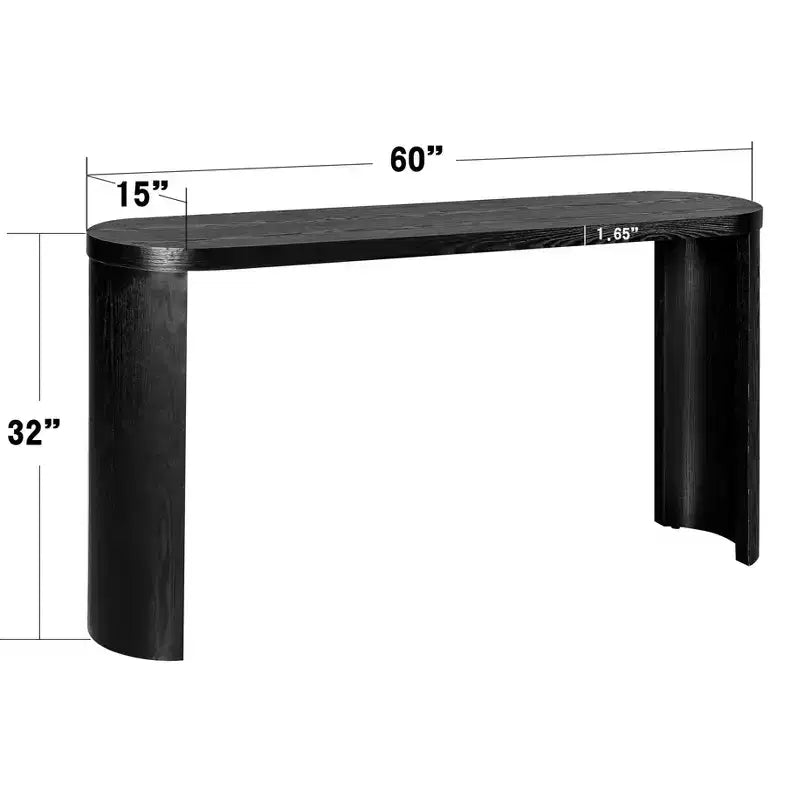 60 Tavolo Consolle da Ingresso Moderno, Tavolo da Corridoio con Piano Spesso e Gambe Curve Reversibili per Soggiorno o Ingresso - Panipeachy