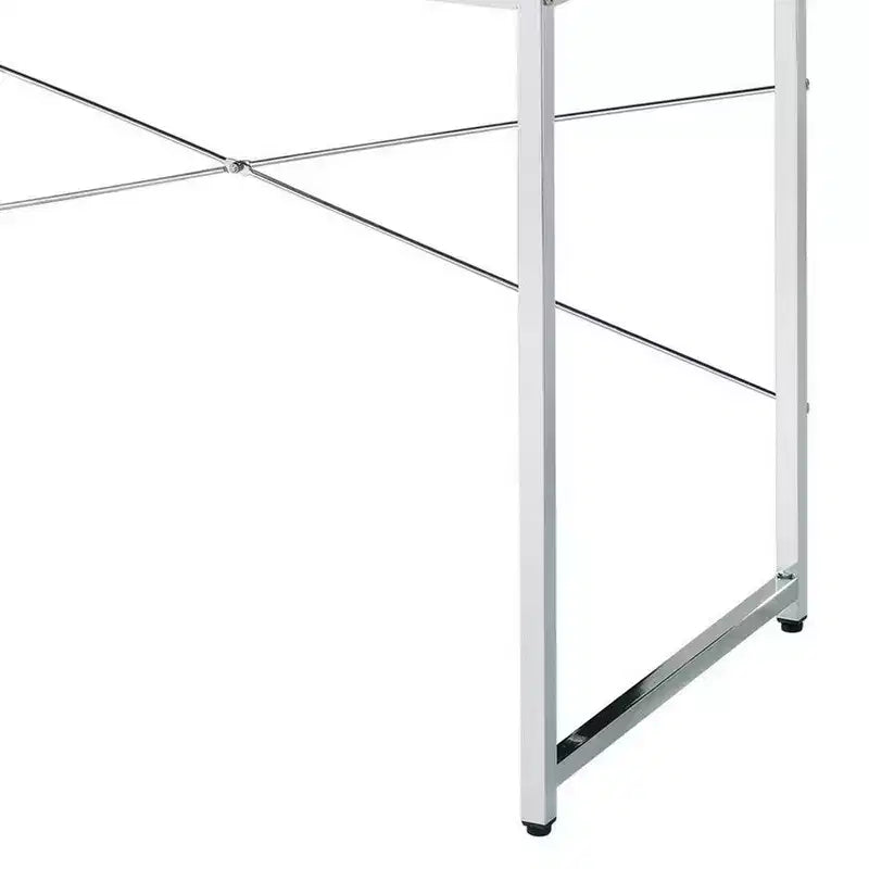 Scrivania Royal Hampton con gambe incrociate a X e finitura cromata, bianca