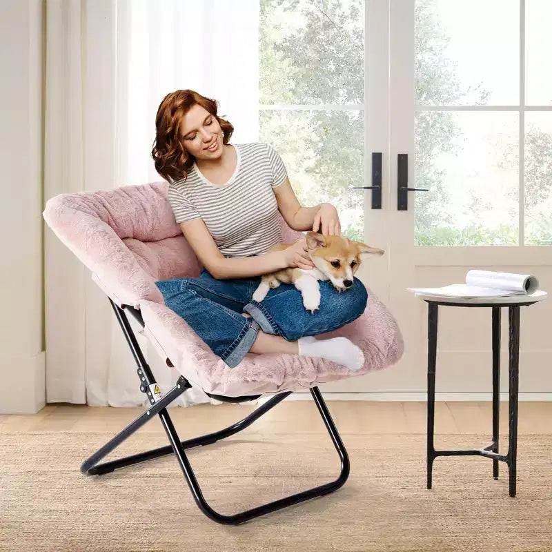 TUYOHW Poltrone pieghevoli di grandi dimensioni in pelliccia sintetica, poltrone lounge imbottite per soggiorno, camera da letto