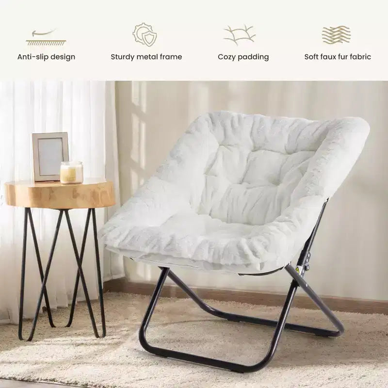TUYOHW Poltrone pieghevoli di grandi dimensioni in pelliccia sintetica, poltrone lounge imbottite per soggiorno, camera da letto