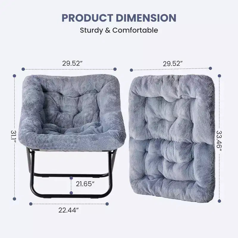 TUYOHW Poltrone pieghevoli di grandi dimensioni in pelliccia sintetica, poltrone lounge imbottite per soggiorno, camera da letto