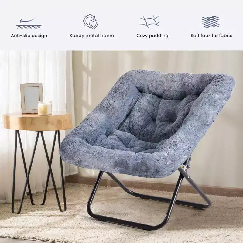 TUYOHW Poltrone pieghevoli di grandi dimensioni in pelliccia sintetica, poltrone lounge imbottite per soggiorno, camera da letto