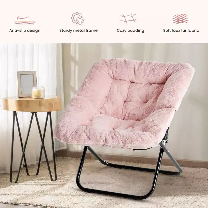 TUYOHW Poltrone pieghevoli di grandi dimensioni in pelliccia sintetica, poltrone lounge imbottite per soggiorno, camera da letto