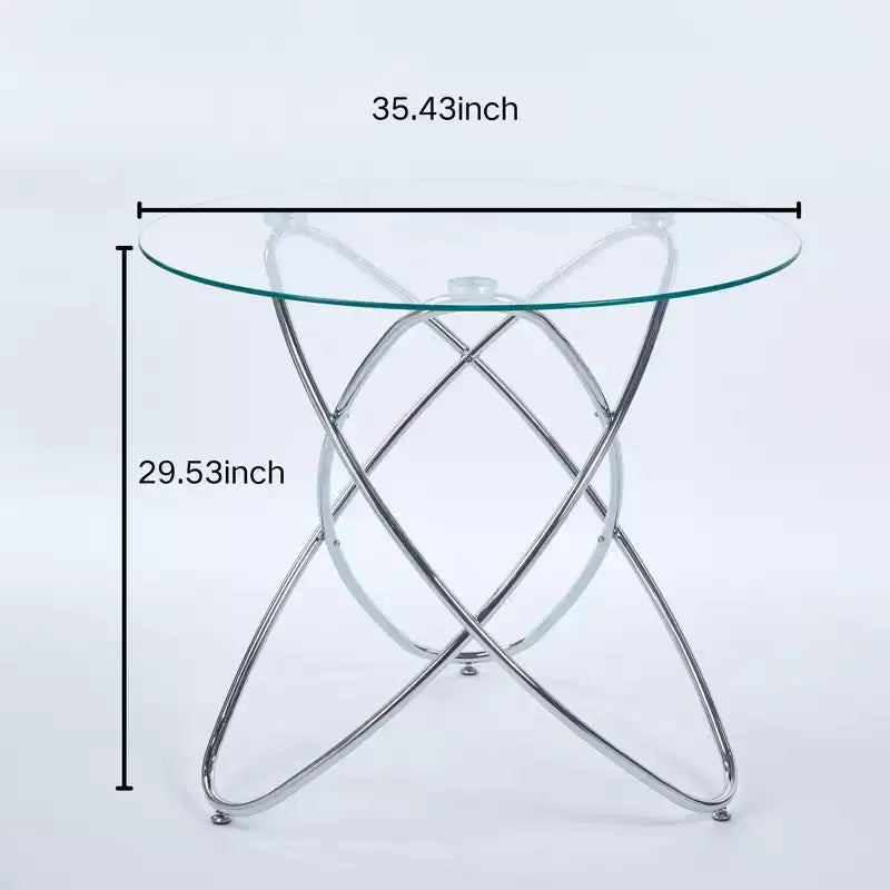 Tavolino da divano con gamba in metallo e vetro temperato, moderno tavolo salvaspazio per cucina, soggiorno, ufficio, balcone