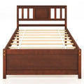 Costway Twin/Full/Queen Size Bed Frame w/ Headboard Wood Slat Support No Box Spring Needed