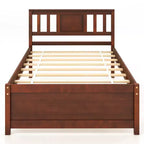 Costway Twin/Full/Queen Size Bed Frame w/ Headboard Wood Slat Support No Box Spring Needed