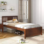 Struttura letto Costway per materasso singolo/matrimoniale/queen size con testiera e doghe in legno, nessun box spring necessario
