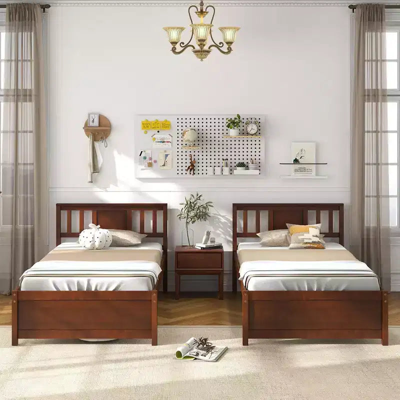 Struttura letto Costway per materasso singolo/matrimoniale/queen size con testiera e doghe in legno, nessun box spring necessario