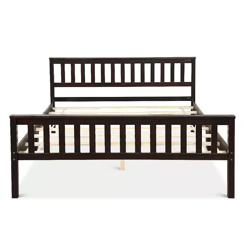 Costway Wood Bed Frame Wooden Slat Support Platform w/ Headboard Queen Size