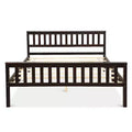 Costway Wood Bed Frame Wooden Slat Support Platform w/ Headboard Queen Size