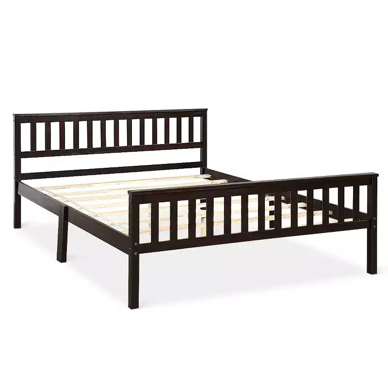 Costway Struttura Letto in Legno con Doghe Supporto Piattaforma con Testiera Misura Queen