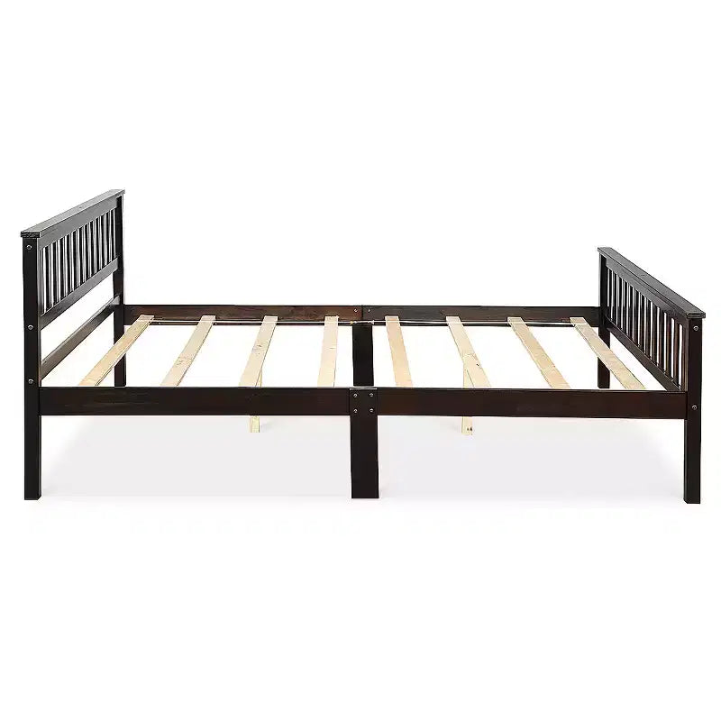 Costway Struttura Letto in Legno con Doghe Supporto Piattaforma con Testiera Misura Queen