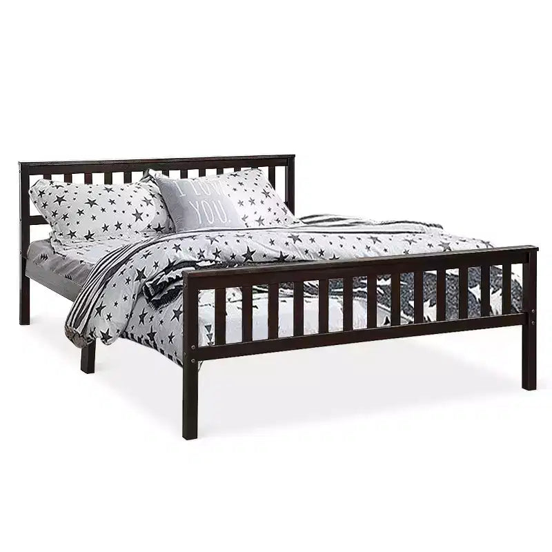 Costway Struttura Letto in Legno con Doghe Supporto Piattaforma con Testiera Misura Queen