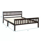 Costway Struttura Letto in Legno con Doghe Supporto Piattaforma con Testiera Misura Queen