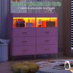 Cassettiera fasciatoio con cassetti, Cassettiera per bambini con piano fasciatoio, Presa elettrica, Organizzatore per la cameretta per neonati con postazione cambio pannolini