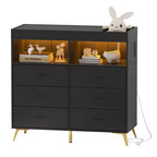 Cassettiera fasciatoio con cassetti, Cassettiera per bambini con piano fasciatoio, Presa elettrica, Organizzatore per la cameretta per neonati con postazione cambio pannolini
