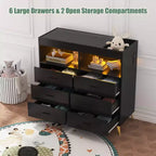 Cassettiera fasciatoio con cassetti, Cassettiera per bambini con piano fasciatoio, Presa elettrica, Organizzatore per la cameretta per neonati con postazione cambio pannolini