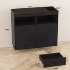 Cassettiera fasciatoio con cassetti, Cassettiera per bambini con piano fasciatoio, Presa elettrica, Organizzatore per la cameretta per neonati con postazione cambio pannolini