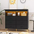 Table Dresser with Drawers, Baby Dresser with Changing Table Top, Power Outlet, Diaper Changing Station Nursery Organizer for Infants Newborn