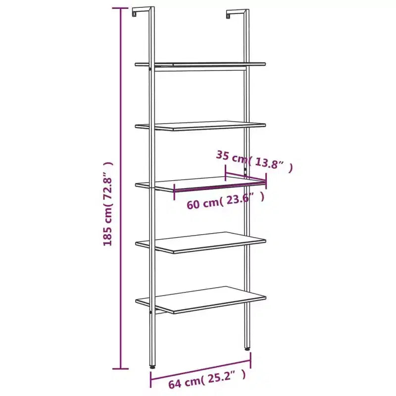 vidaXL Scaffale a 5 Ripiani Inclinato Scaffalatura Contenitore per Soggiorno