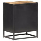 vidaXL Comodino 40x30x50 cm Legno di Mango Grezzo e Rattan Naturale