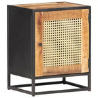 vidaXL Comodino 40x30x50 cm Legno di Mango Grezzo e Rattan Naturale