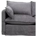 Divano a 4 posti a L moderno GDFStudio Sewell in simil lino con pouf mobile