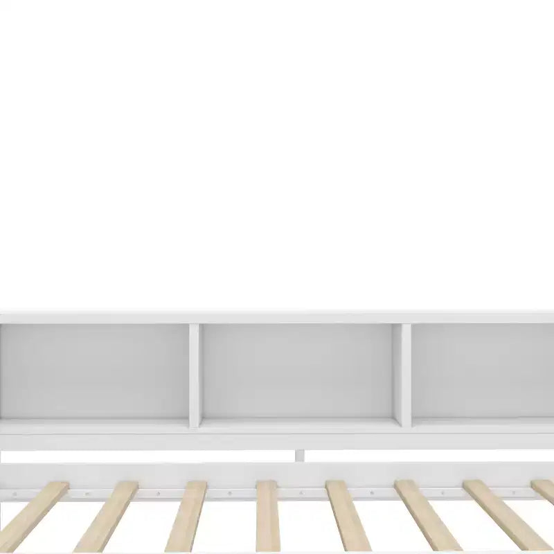 Divano Letto con Letto Estraibile, Struttura per Divano Letto in Legno con Cassetti Portaoggetti e Ripiani Laterali, Divano Letto con Scrivania, Nessuna Rete a Molle Necessaria