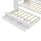 Divano Letto con Letto Estraibile, Struttura per Divano Letto in Legno con Cassetti Portaoggetti e Ripiani Laterali, Divano Letto con Scrivania, Nessuna Rete a Molle Necessaria