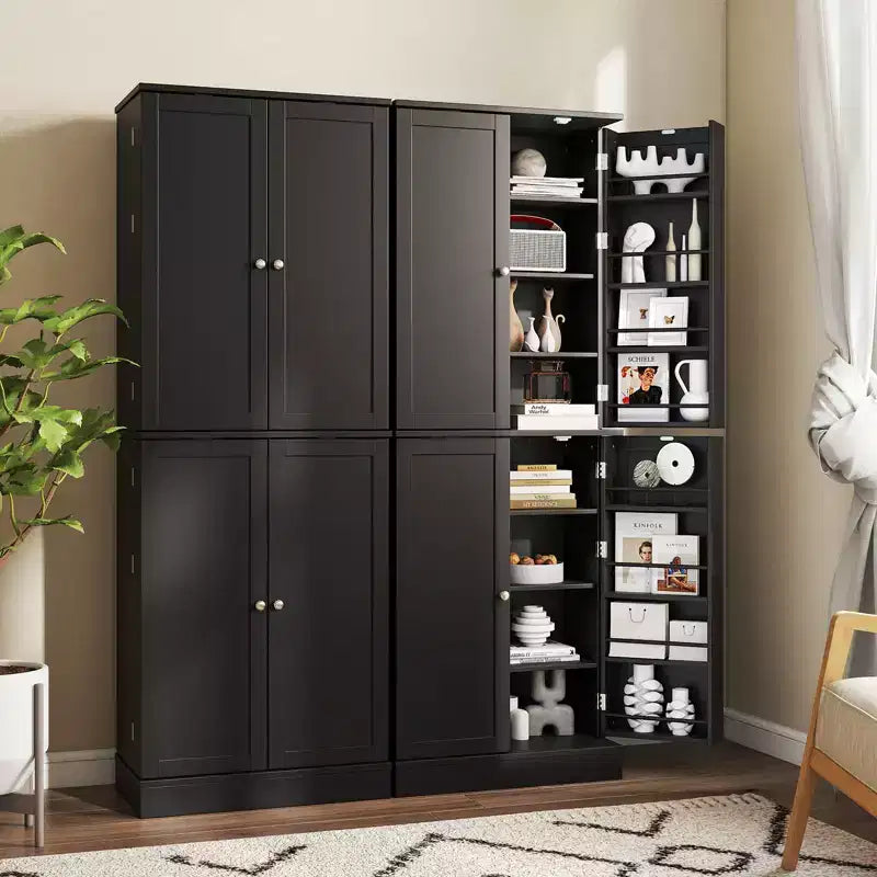 Costway 65-inch Kitchen Pantry Cabinet w/ 16 Door Shelves & 6 Adjustable Shelves