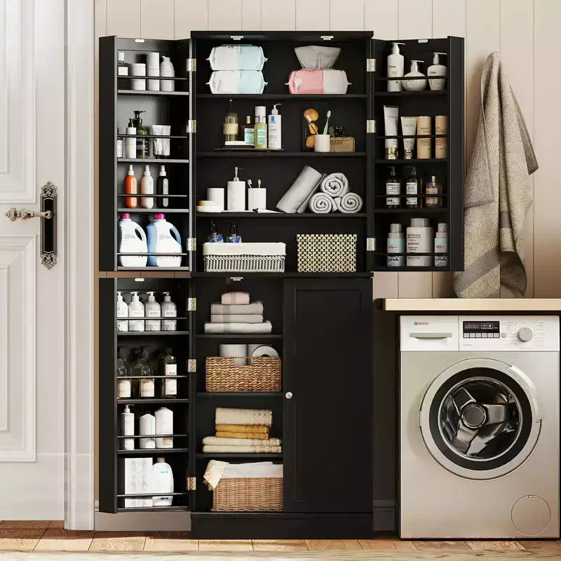 Costway 65-inch Kitchen Pantry Cabinet w/ 16 Door Shelves & 6 Adjustable Shelves