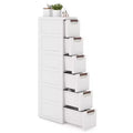 Costway 6-Drawer Narrow Rolling Storage Cabinet w/ Pull Handles Built-in Wheels