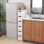 Mobile Contenitore Stretto a 6 Cassetti con Maniglie e Ruote, Costway