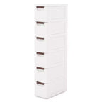 Mobile Contenitore Stretto a 6 Cassetti con Maniglie e Ruote, Costway