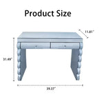 39 Tavolino Console Moderno a Specchio con 2 Cassetti, Toeletta in Vetro Curvo, Tavolo da Ingresso o Tavolo da Divano per Corridoio e Soggiorno-Panipeachy