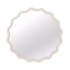 Whisen 36 Specchio Decorativo Onde Rotonde, Cornice in Legno Massello, Ingresso